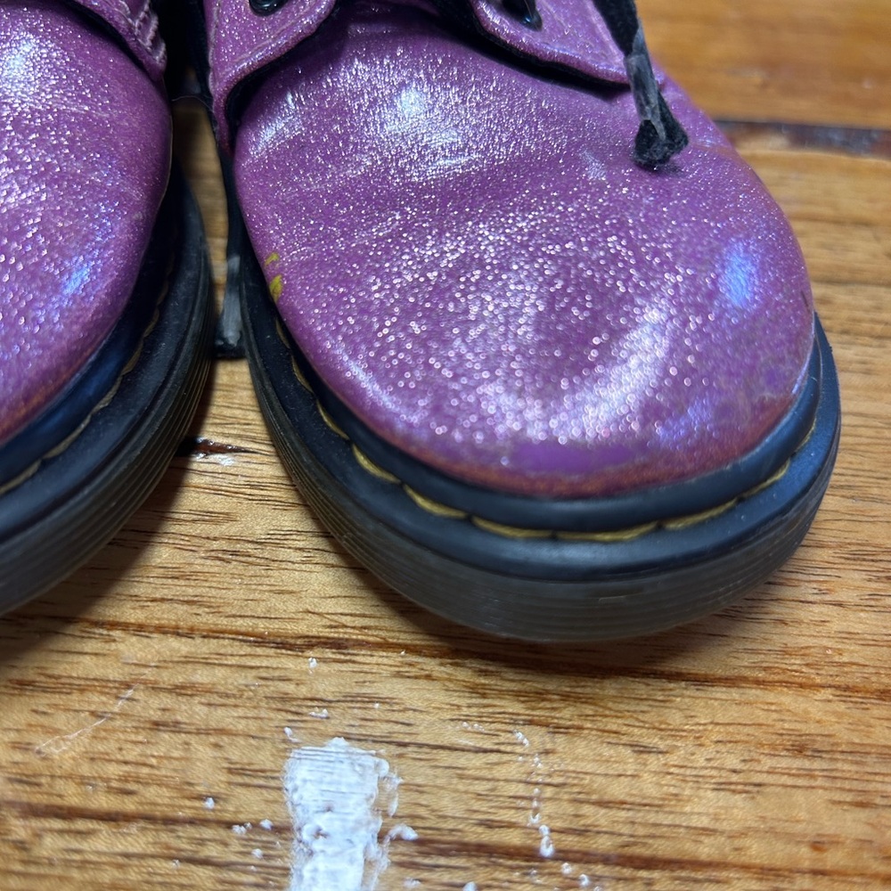 Dr. Martens Kids Sparkle Purple Lace-Up Boots - Picture 10 of 10